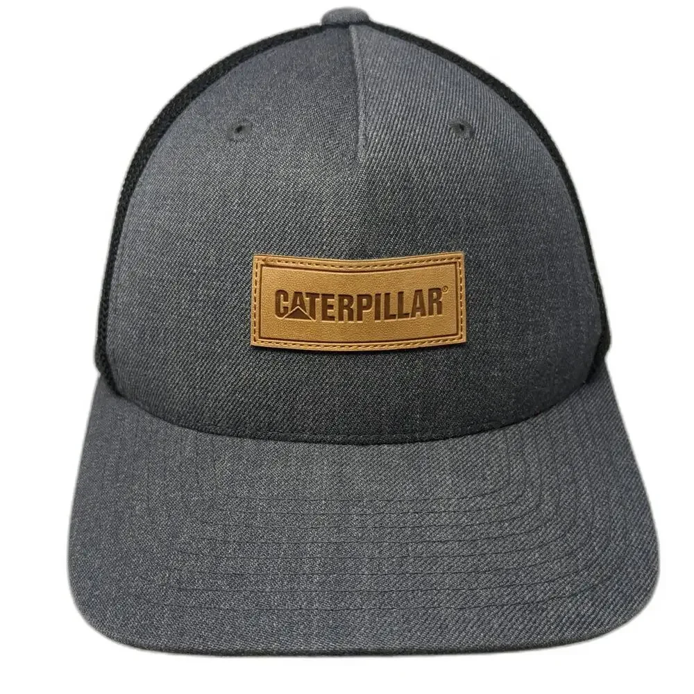 Caterpillar Trucker Hat Gray Black One Size Mesh Back Flexfit Snapback Workwear